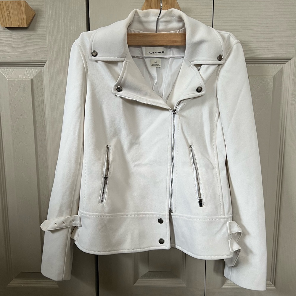 Club Monaco white Moto style jacket